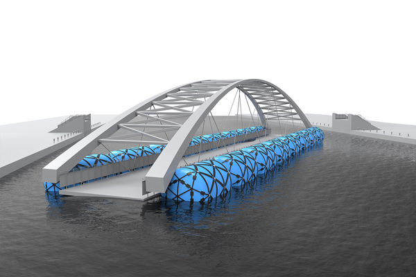 Flutuadores para estruturas de pontes