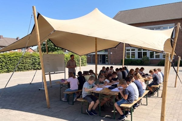 Outdoor lesson in the shade