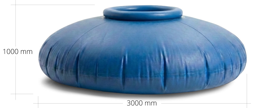 Flexibele opkisting met diameter 3000 mm en hoogte 1000 mm