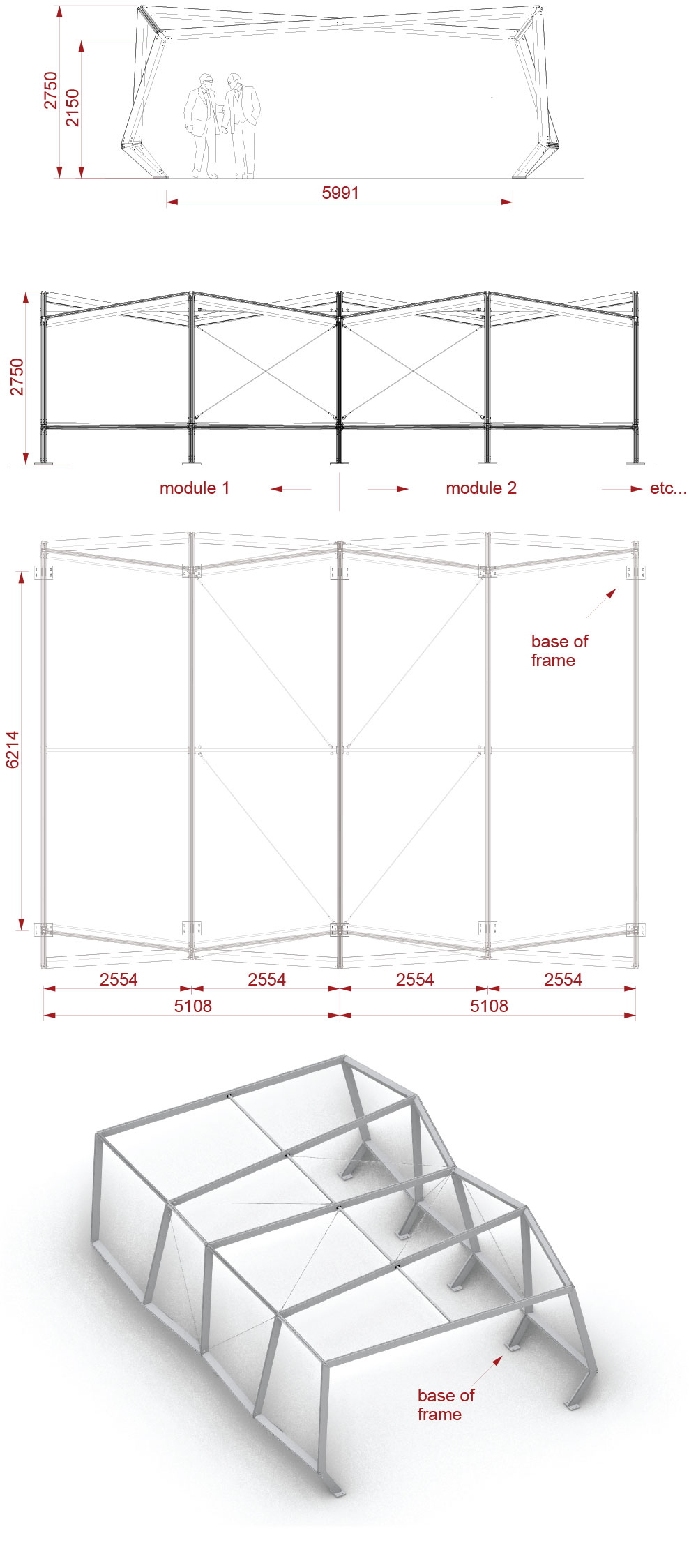 Sizes modular cover