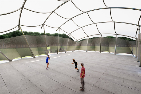 Flexibele Wanden Bij Sportveld