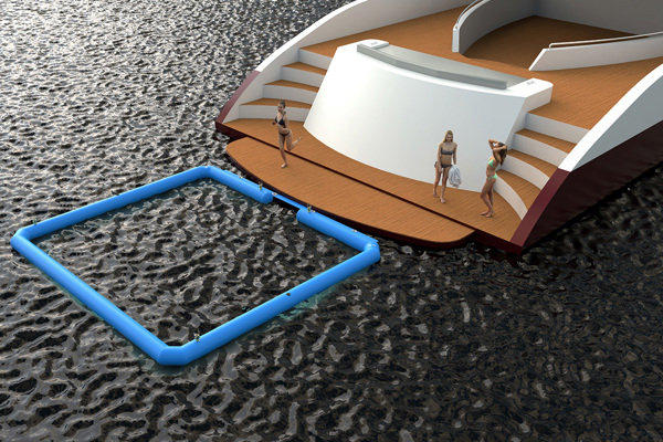 Inflatable jellyfish-resistant pool