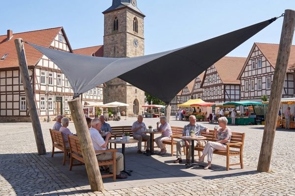 Anthracite sun sail, town square