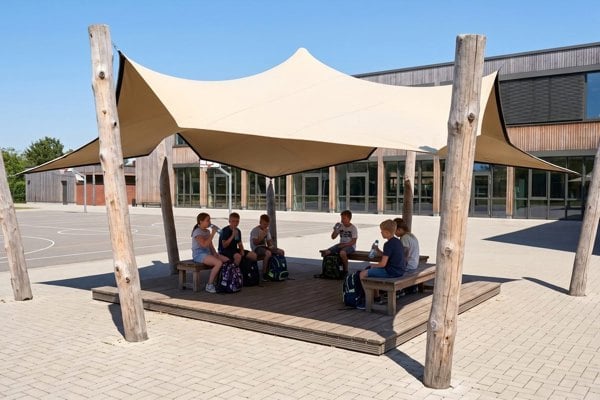 Outdoor classroom in the shade