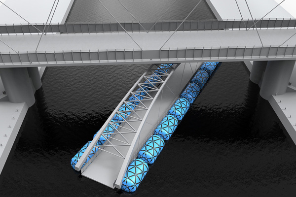 Flutuadores para estruturas de pontes