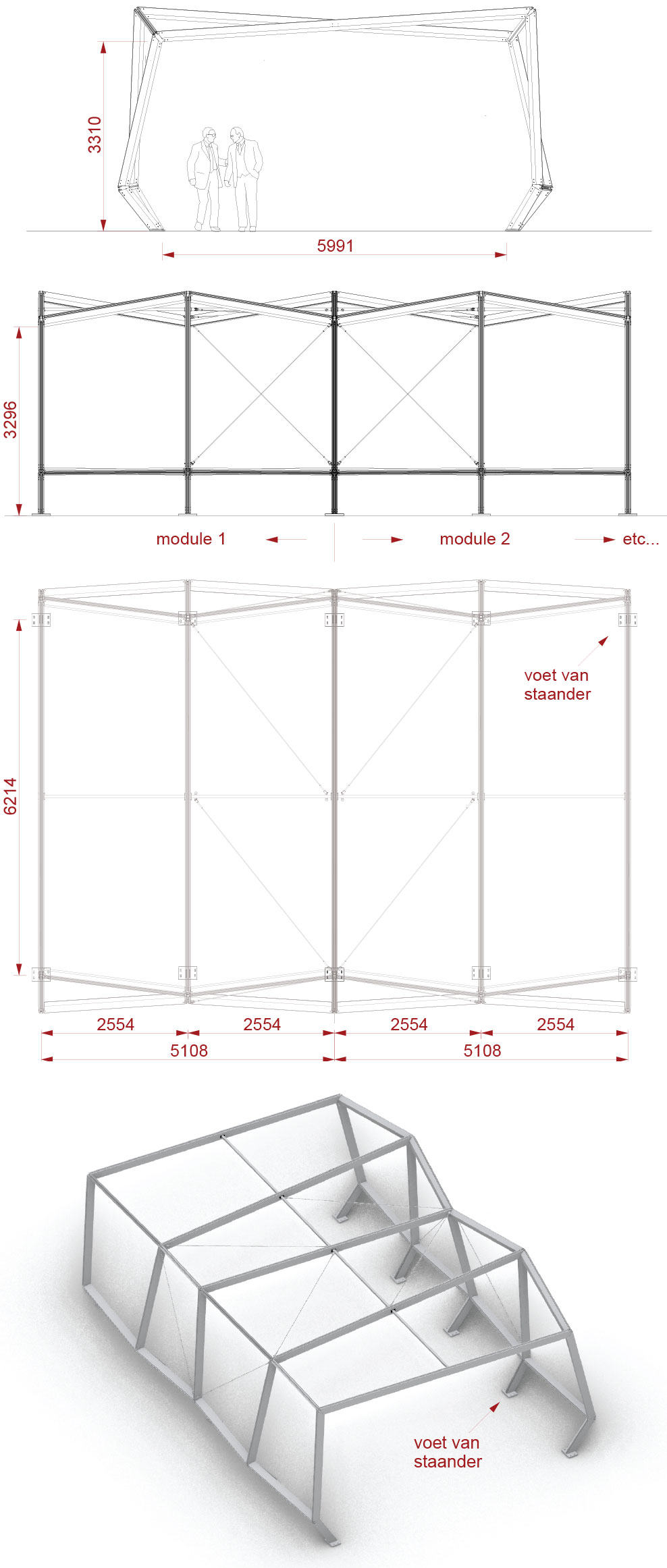Marquesina modular para terraza