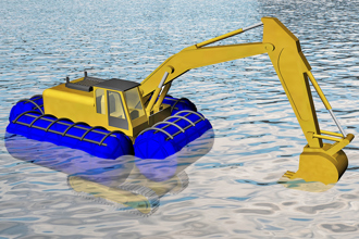 Floats excavator