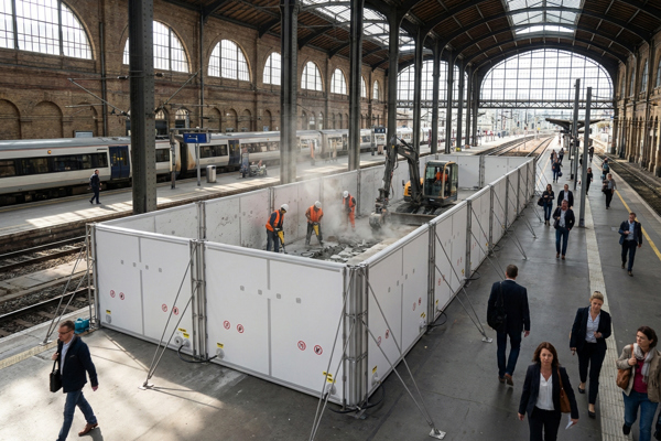 Pantalla acústica móvil para máquinas ruidosas