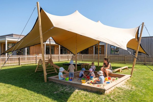 Sandpit in the shade