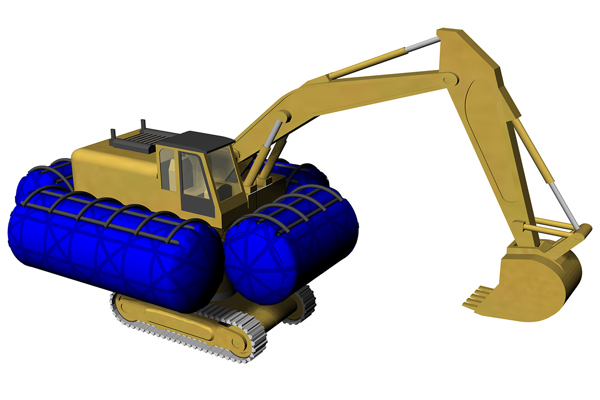 Floating excavator support
