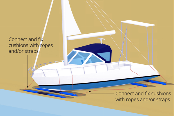 Stranded boat lifting