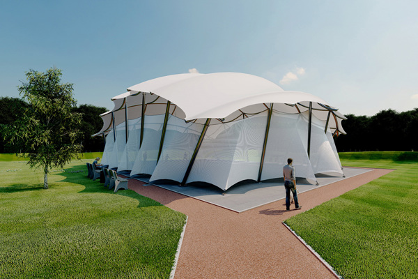 Windbrekers Overkapping Sportveld