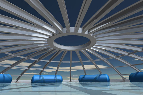Inflatable silo roof floats