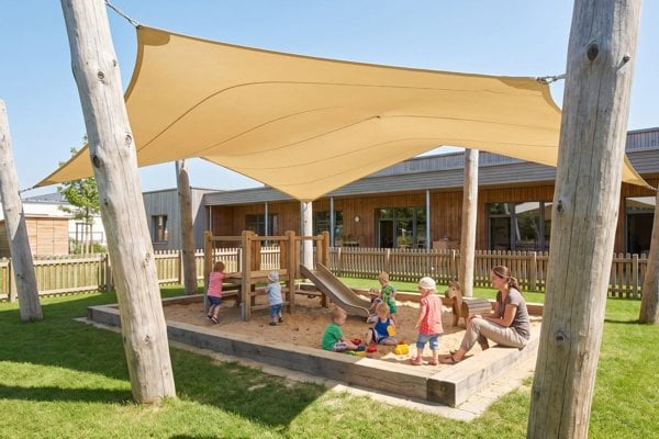 Sandpit in the shade, day nursery