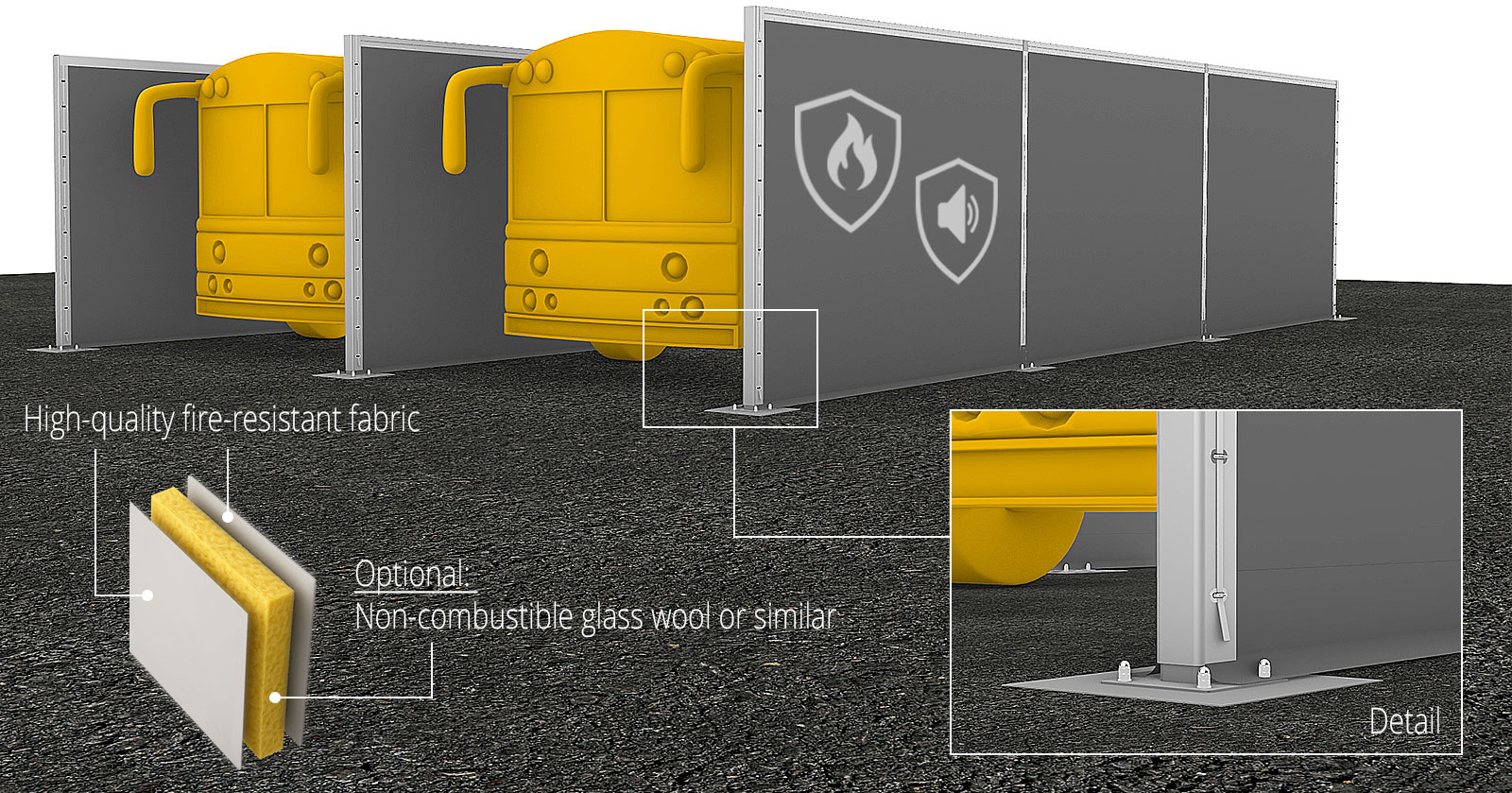 Modulaire brandschermen