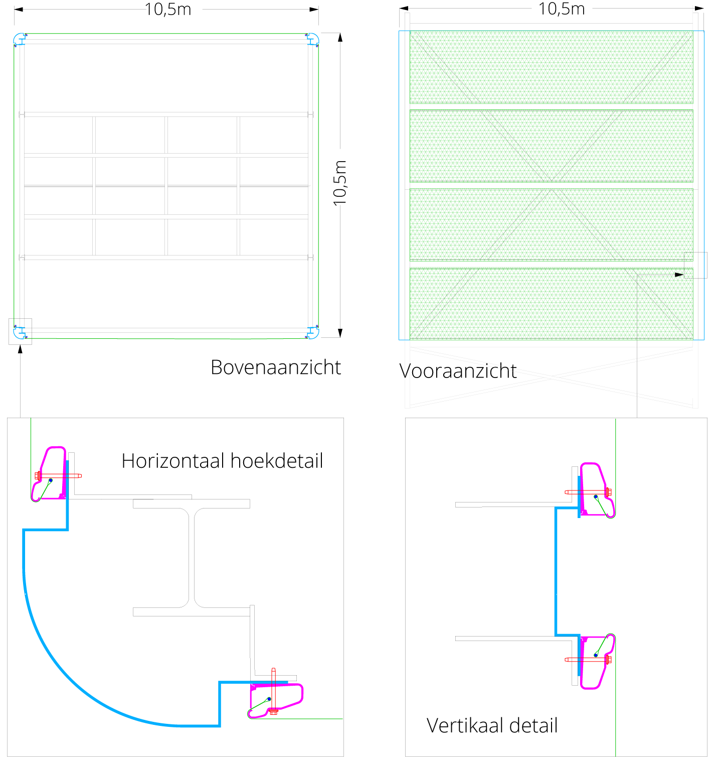 Textiele gevel voor CO2 reductor