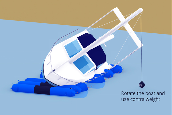 Lifting cushion stuck boat
