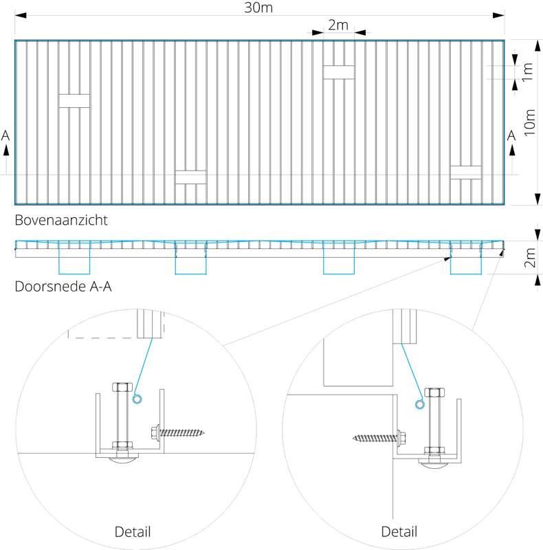 Engineering ETFE membraan met lichtkoepels