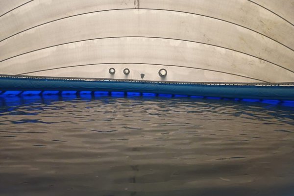The filled reservoir seen from the inside