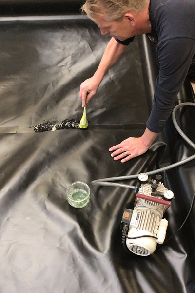 Liquid-proof floors production
