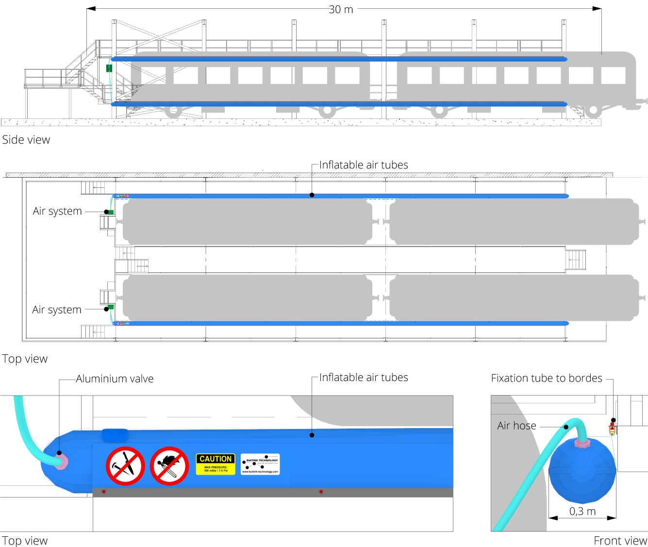 Engineering inflatable fall protection