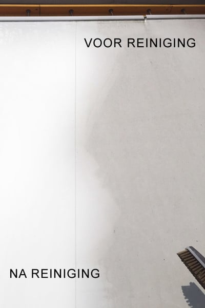 Verschil vóór en na reiniging van een membraan
