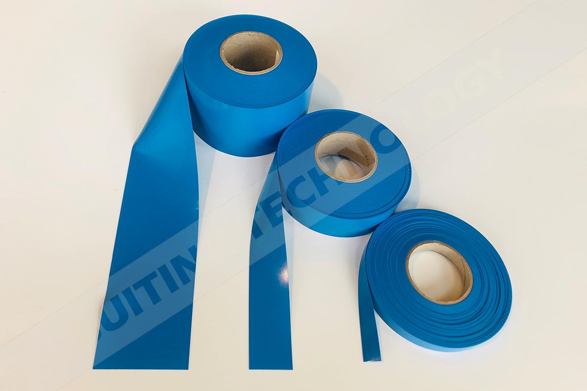 PVC folie 0,5 mm blauw (code 0150); 20 mm breed